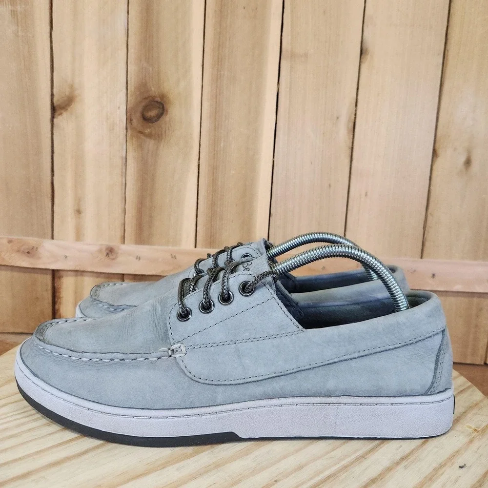 L.L.Bean Boat Shoes Mens Size 9.5 Gray Nubuck Casual Comfort Moc Toe Walking